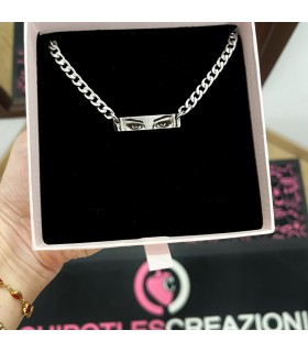 Collana Uomo con Foto Occhi e Incisione Personalizzata Nome