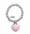 Anello Palline Cuore Rosa Argento 925 Rodiato