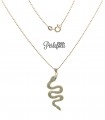 Collana Serpente con Zirconi Bianchi Ottone colore Oro