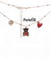 Collana Orsetto con Cuore Rosso Argento 925 Rosé